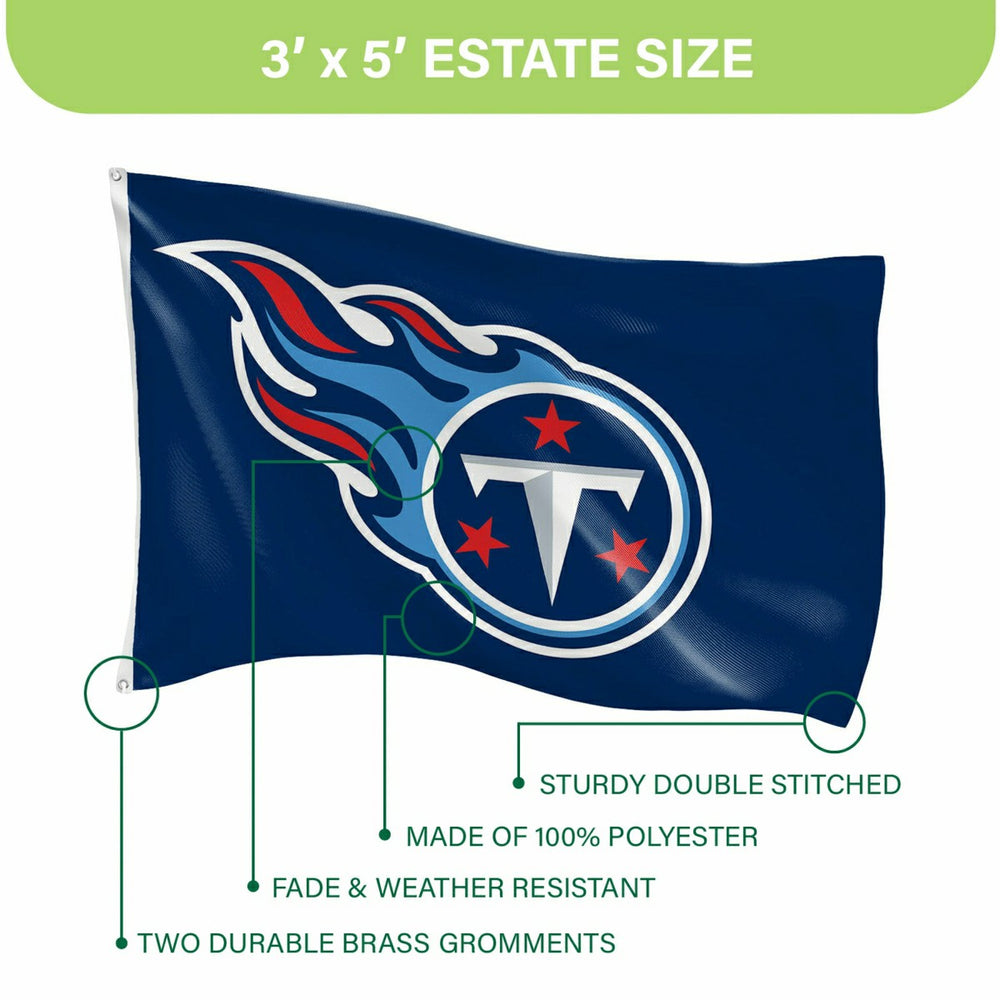 Tennessee Titans Single Sided Flag w/ 2 Grommets, 3'x5'