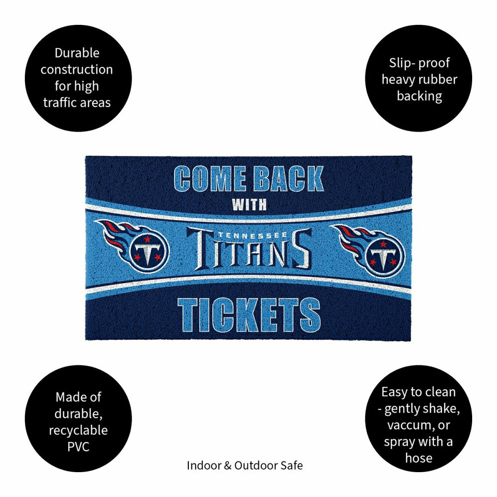 28" x 16" PVC Trapper Mat, Come Back with Tickets, Tennessee Titans