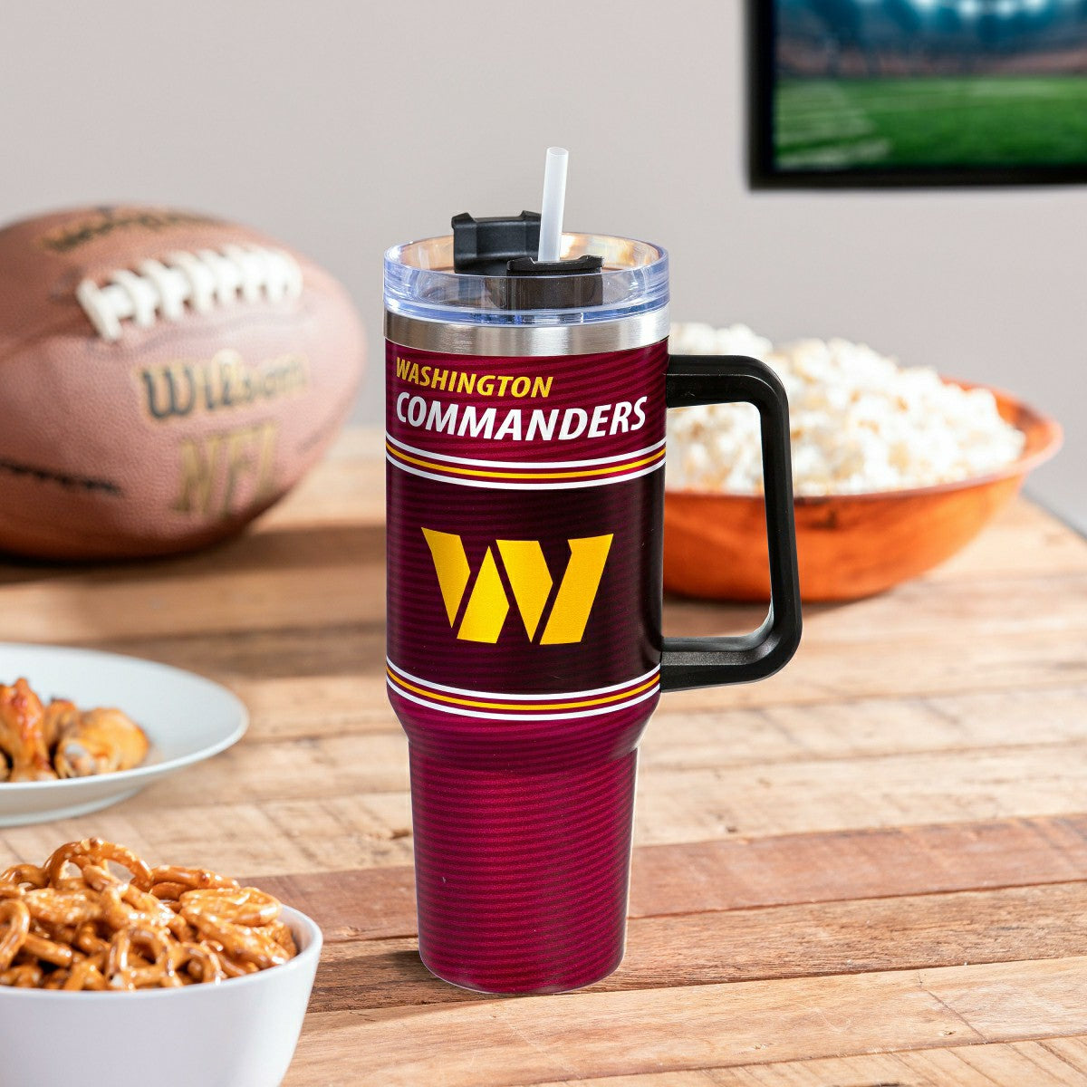 40oz Stainless Steel Canyon Cup w/ Straw, Washington Commanders