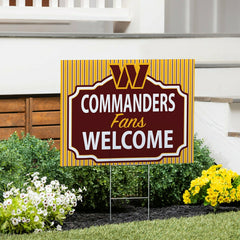 Washington Commanders Coroplast Yard Sign, "Fans Welcome"