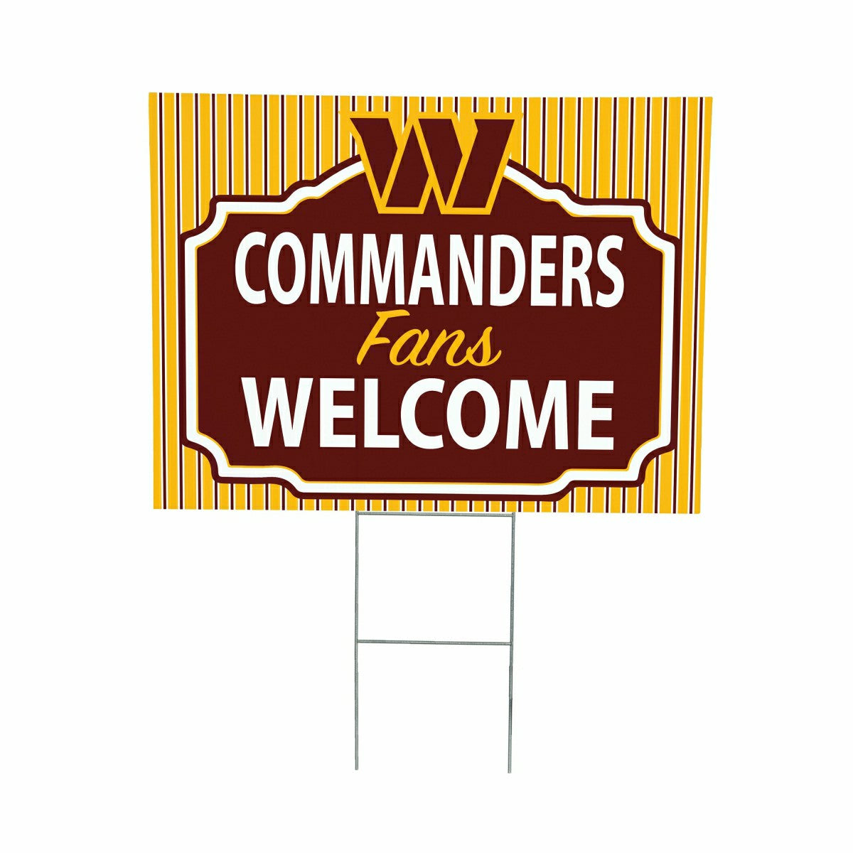 Washington Commanders Coroplast Yard Sign, "Fans Welcome"