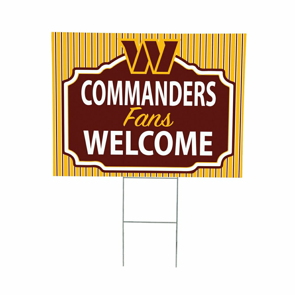 Washington Commanders Coroplast Yard Sign, "Fans Welcome"
