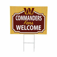 Washington Commanders Coroplast Yard Sign, "Fans Welcome"