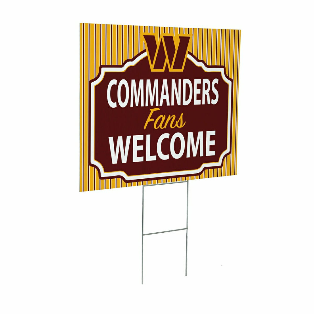 Washington Commanders Coroplast Yard Sign, "Fans Welcome"