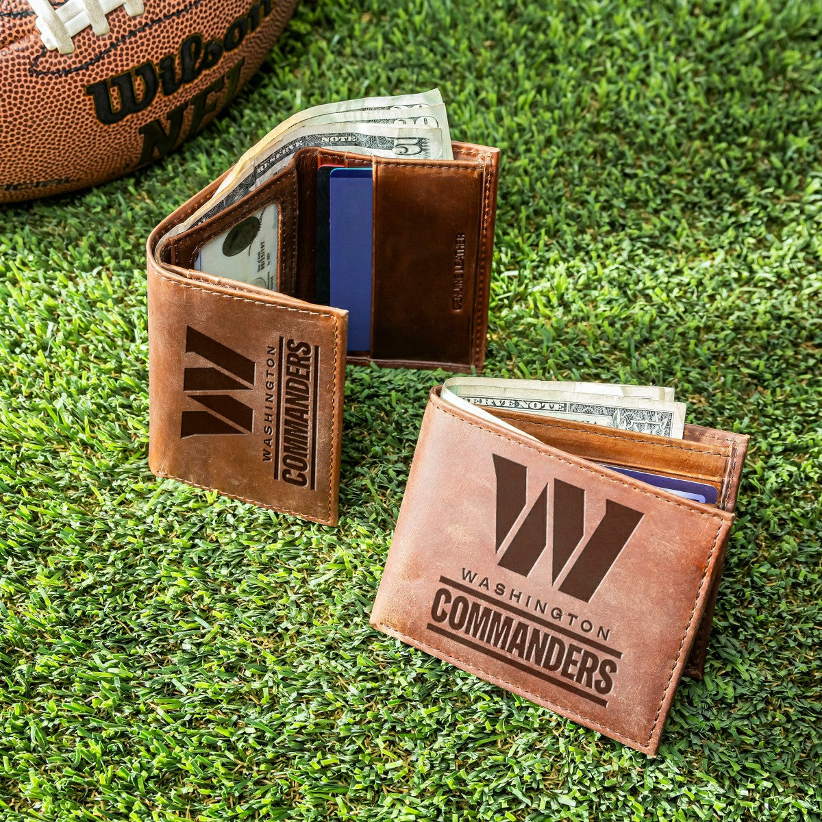 Washington Commanders, Bi-Fold and Tri-Fold Wallet Gift Set, Brown