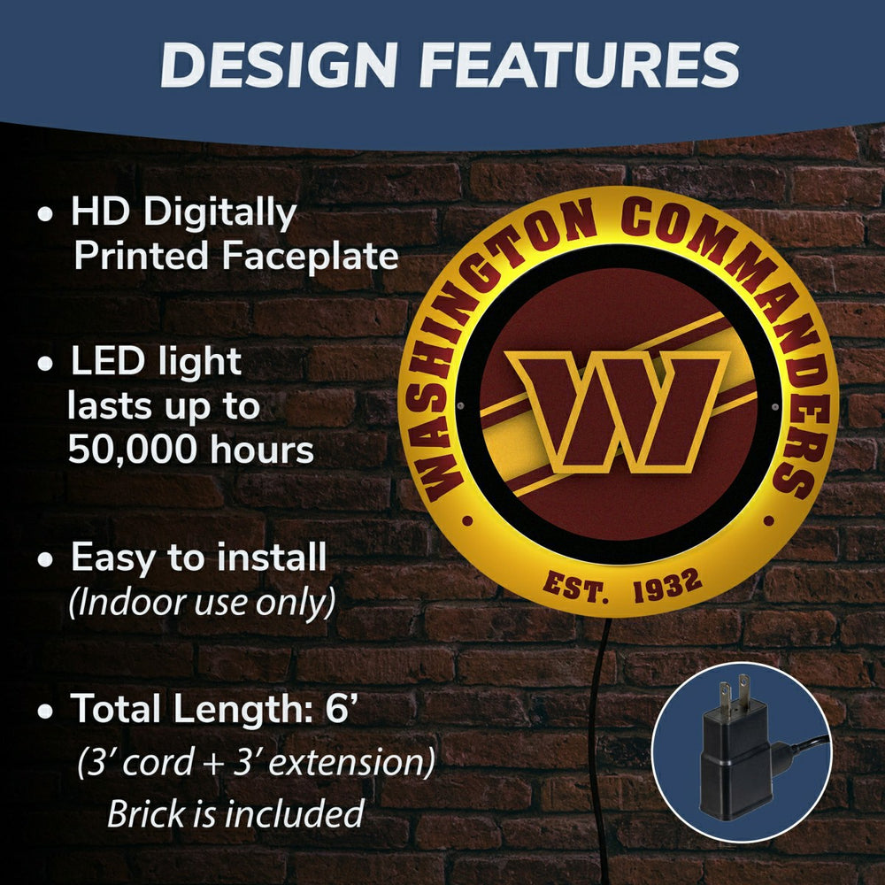 Washington Commanders, Metal Lite, Round