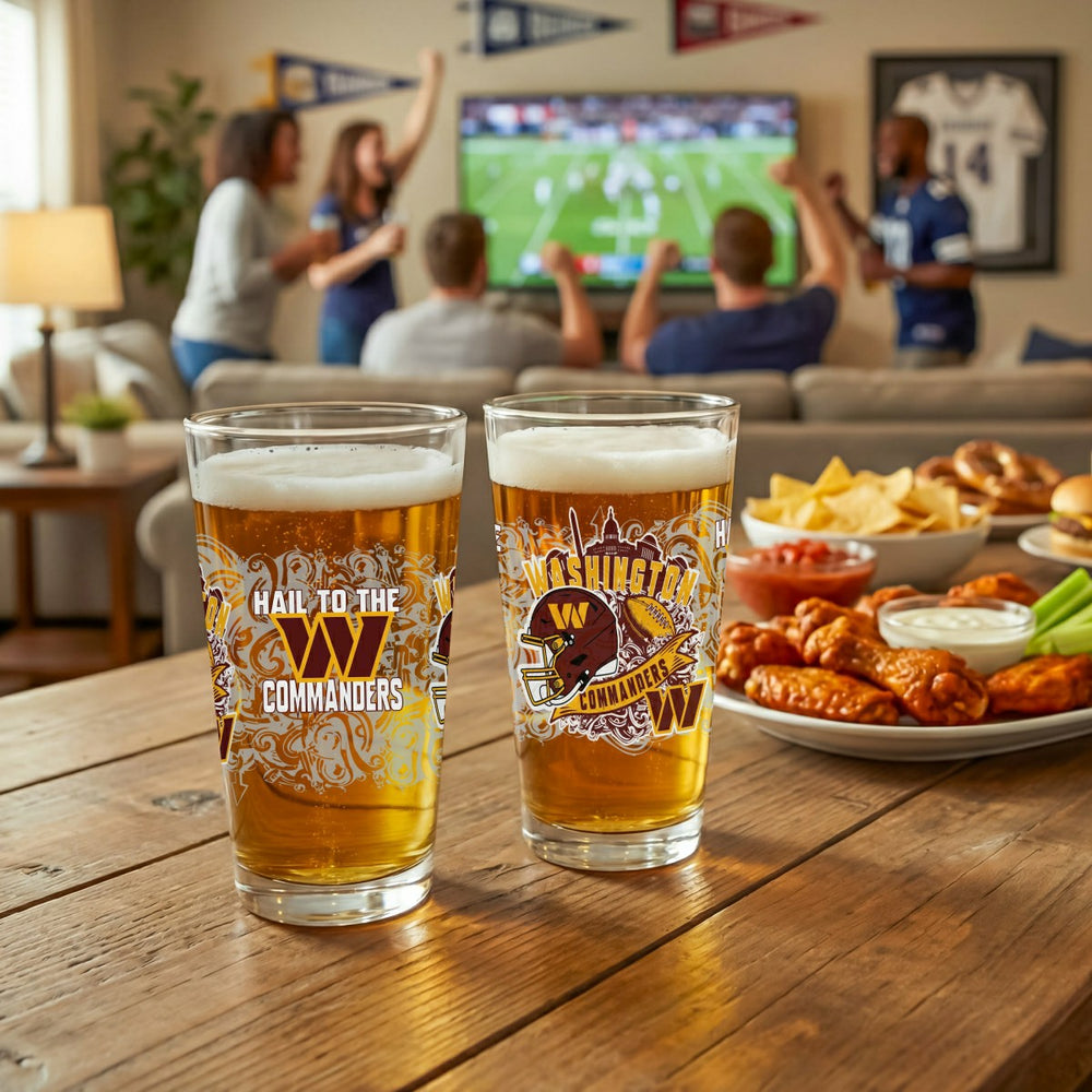 Washington Commanders 16oz Glass pint, Set of 2
