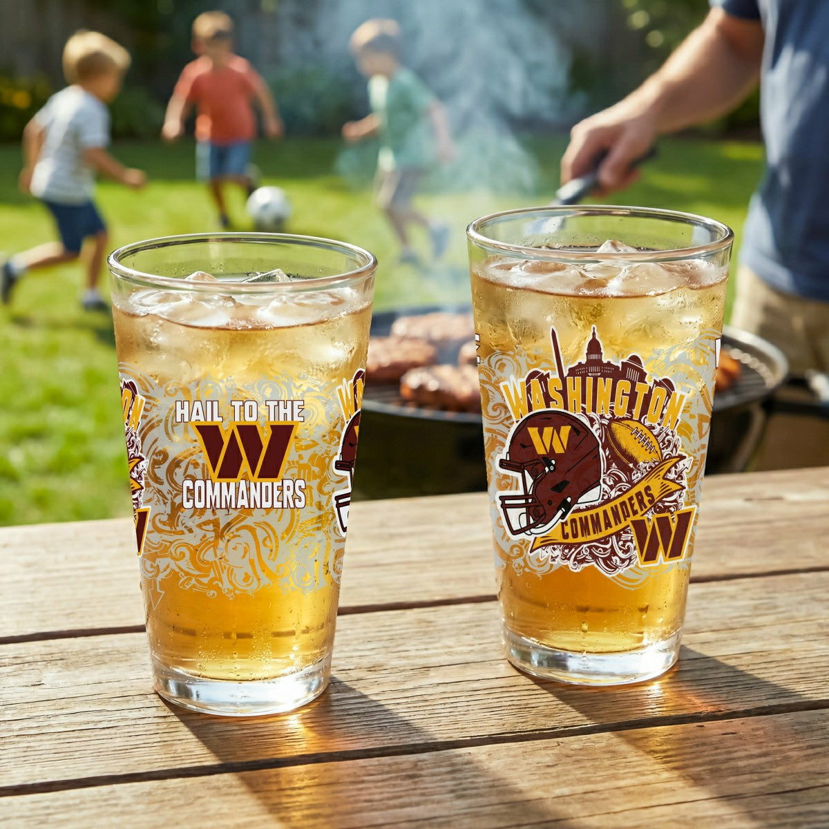 Washington Commanders 16oz Glass pint, Set of 2