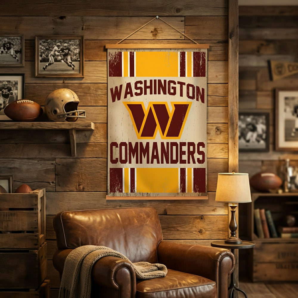 Washington Commanders, Canvas Wall Tapestry, Medium, 36x24