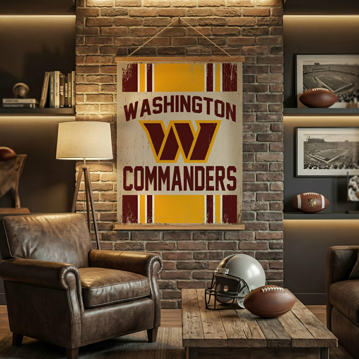 Washington Commanders, Canvas Wall Tapestry, Large, 54x36
