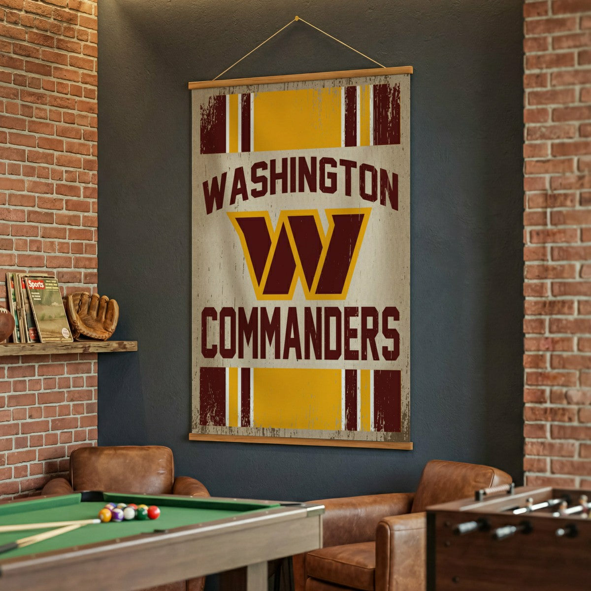 Washington Commanders, Canvas Wall Tapestry, Large, 54x36