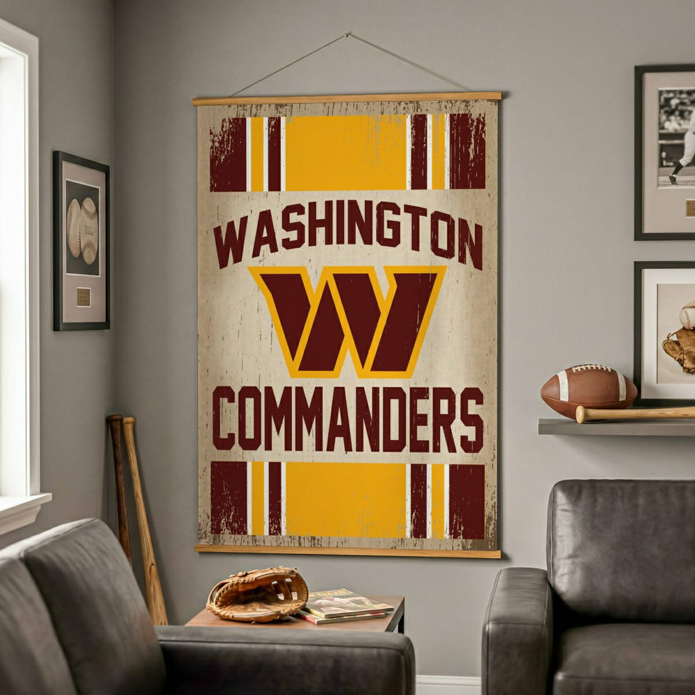 Washington Commanders, Canvas Wall Tapestry, Large, 54x36