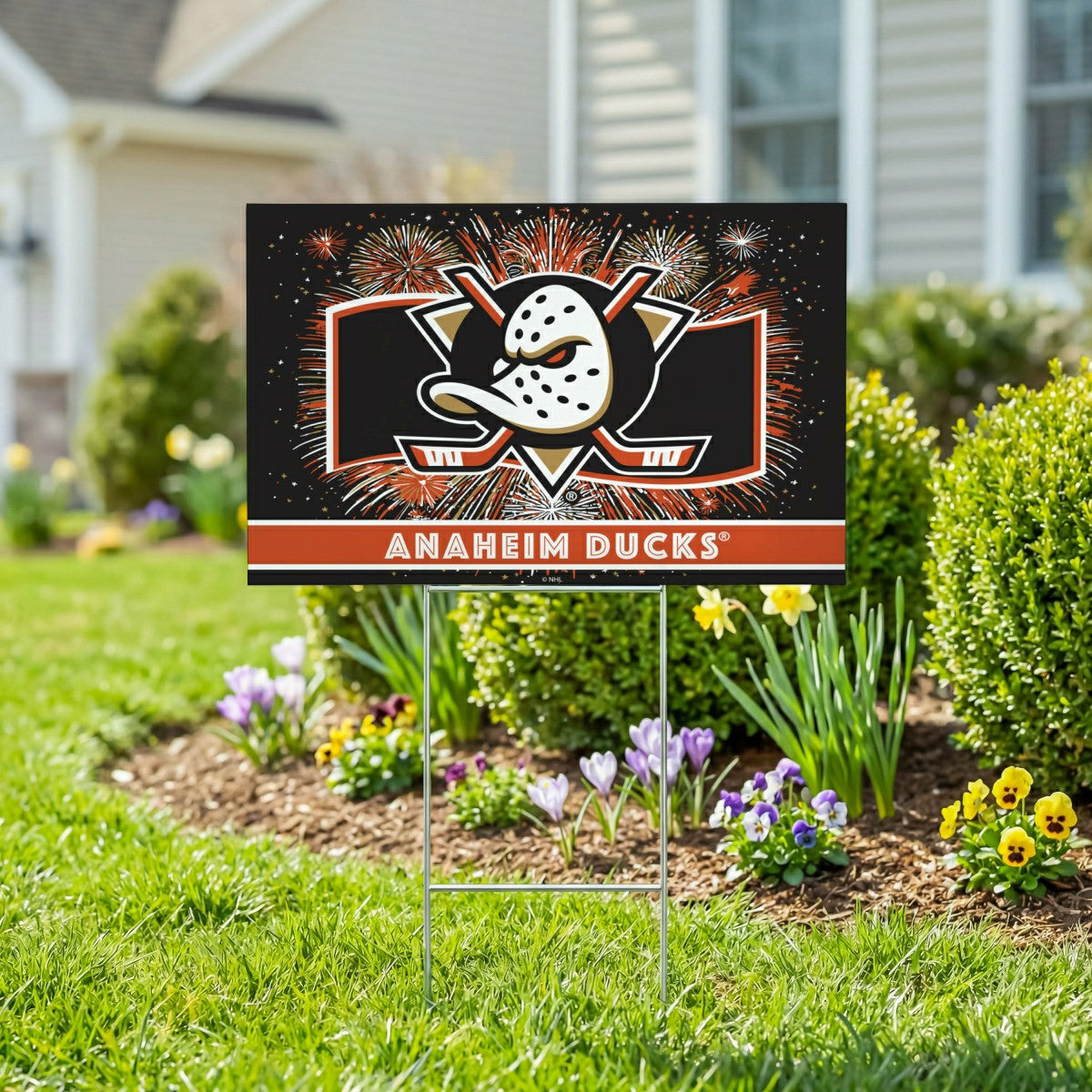 Anaheim Ducks Yard Sign, Patriotic