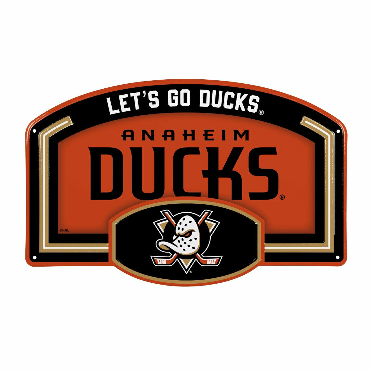 Anaheim Ducks USA Embossed Steel Wall Sign, 11" x 17"