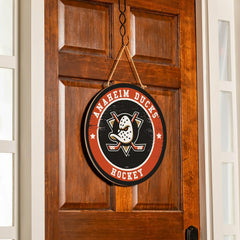 Anaheim Ducks Round Door Décor with Hanging Rope, 18x18