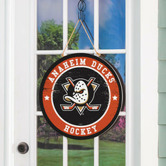 Anaheim Ducks Round Door Décor with Hanging Rope, 18x18