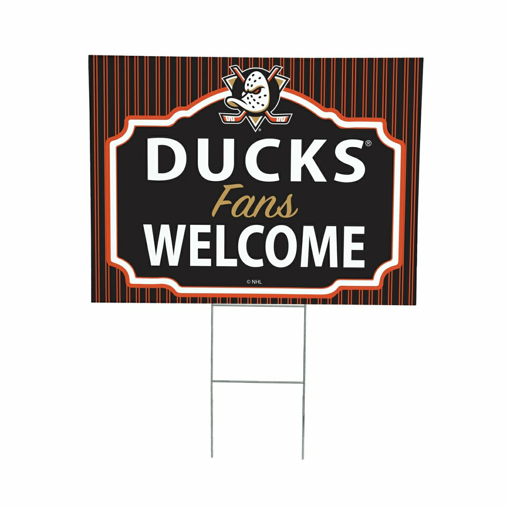 Anaheim Ducks Coroplast Yard Sign, "Fans Welcome"