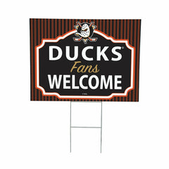 Anaheim Ducks Coroplast Yard Sign, "Fans Welcome"