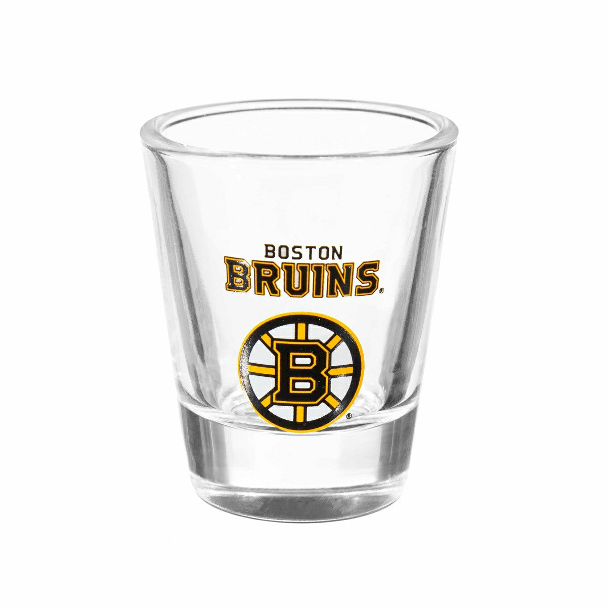 Boston Bruins 4-Piece Ceramic and Glass 2oz. Shot Glass Set