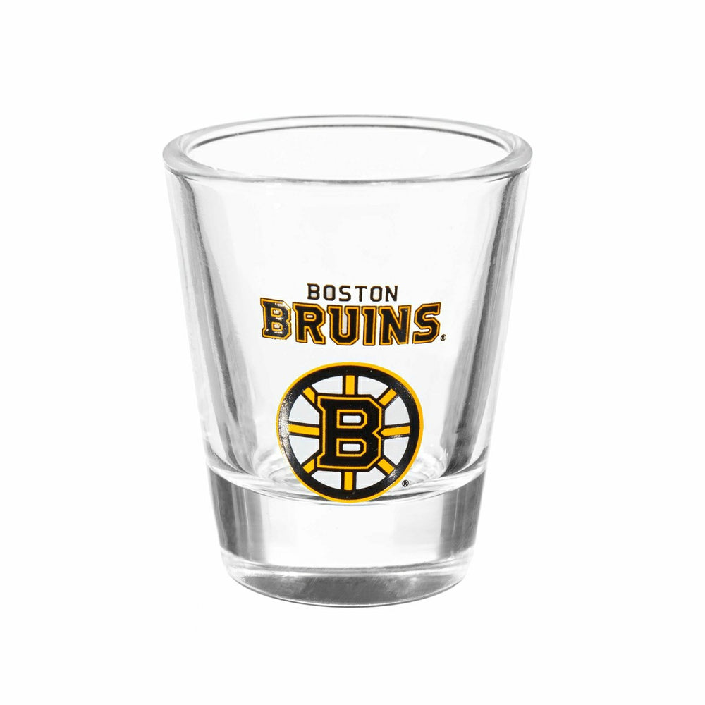 Boston Bruins 4-Piece Ceramic and Glass 2oz. Shot Glass Set