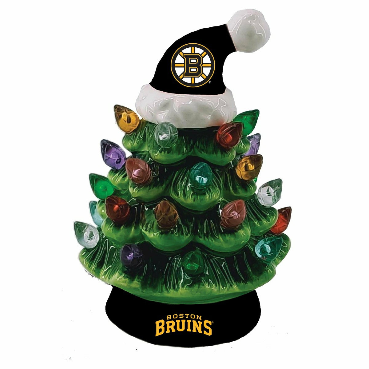 8" LED Ceramic Christmas Tree, Boston Bruins