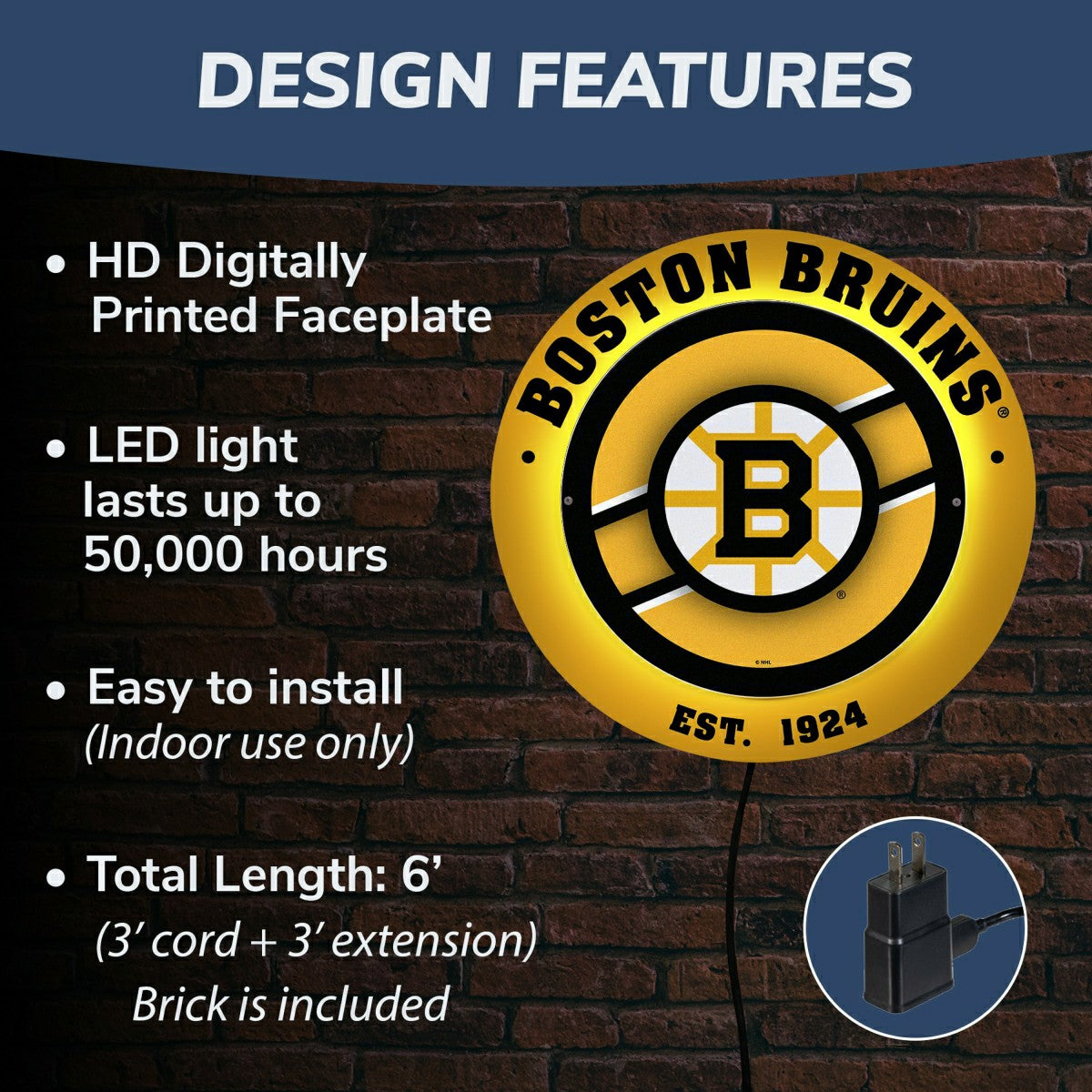 Boston Bruins, Metal Lite, Round