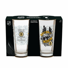 Boston Bruins 16oz Glass pint, Set of 2