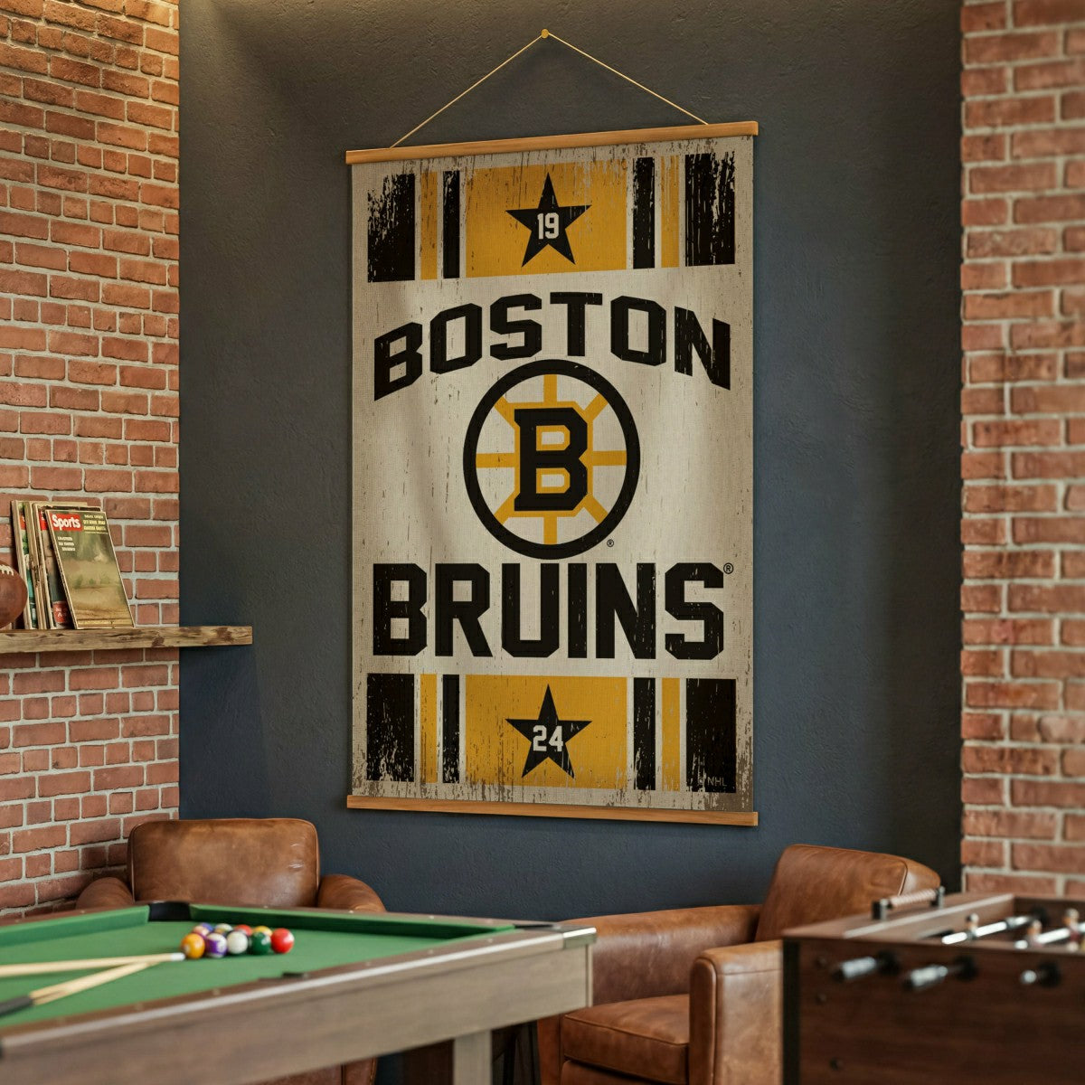 Boston Bruins, Canvas Wall Tapestry, Large, 54x36