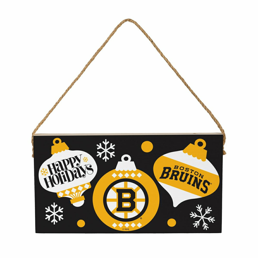 Boston Bruins Holiday Wood Wall Sign, 6x11