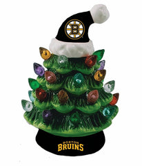 Boston Bruins 4" Mini LED Tabletop Christmas Tree, Set of 2