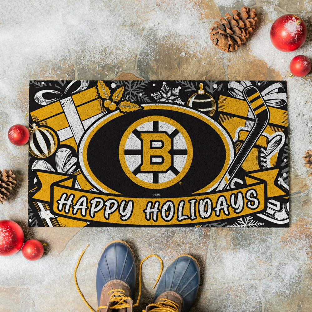 Boston Bruins Holiday PVC Mat, 28"x16"