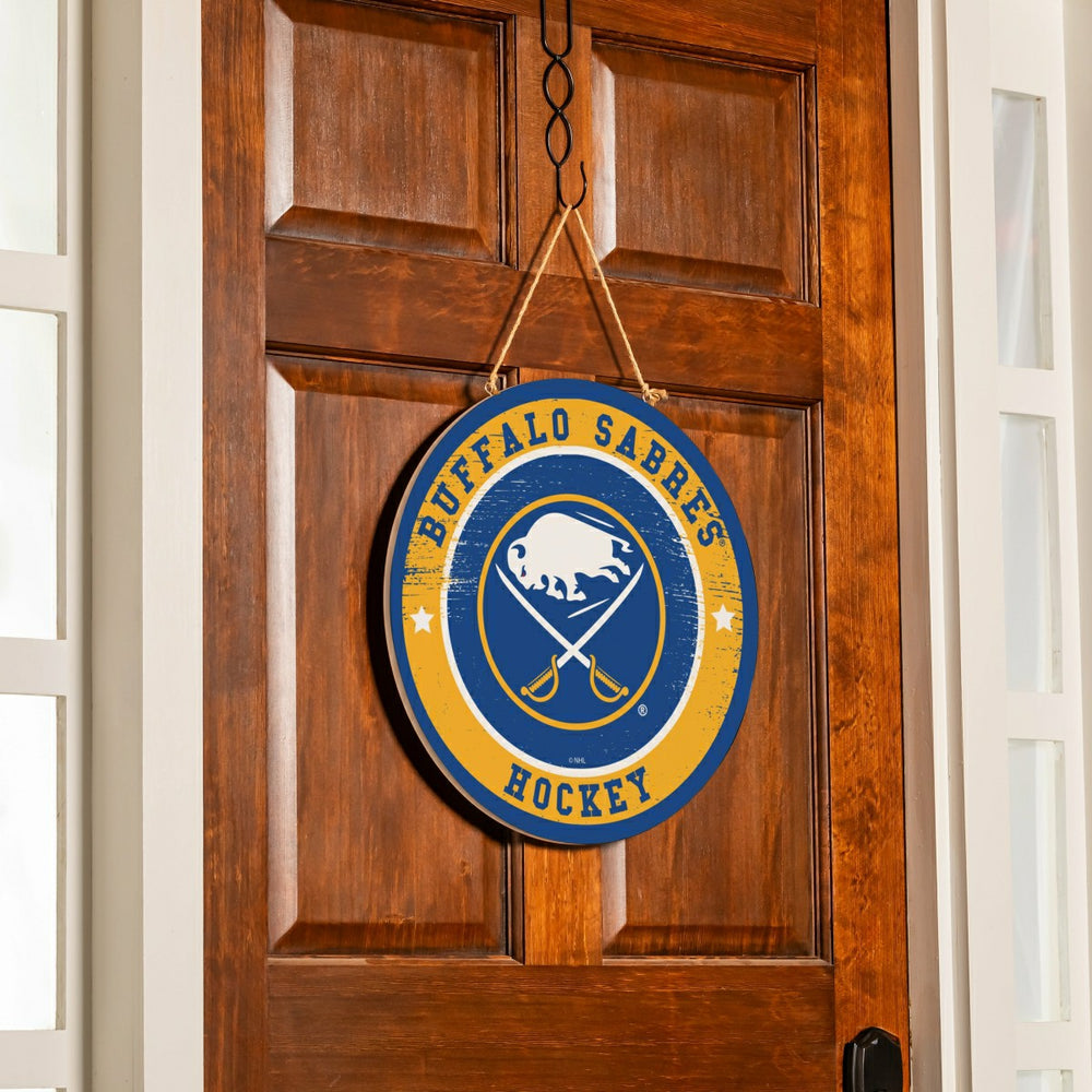 Buffalo Sabres Round Door Décor with Hanging Rope, 18x18