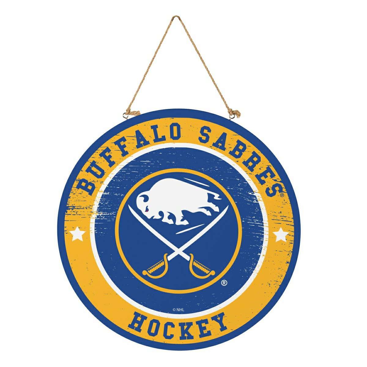 Buffalo Sabres Round Door Décor with Hanging Rope, 18x18