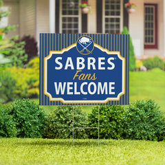 Buffalo Sabres Coroplast Yard Sign, "Fans Welcome"