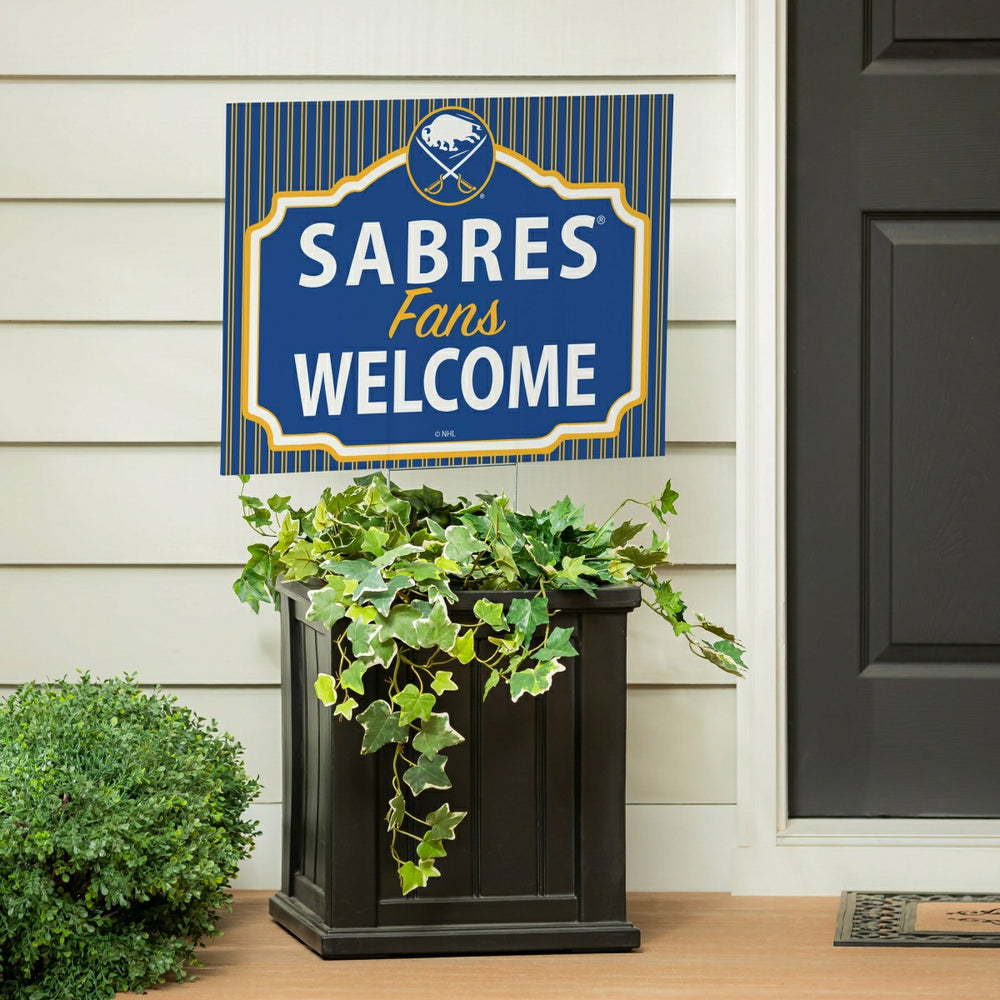 Buffalo Sabres Coroplast Yard Sign, "Fans Welcome"