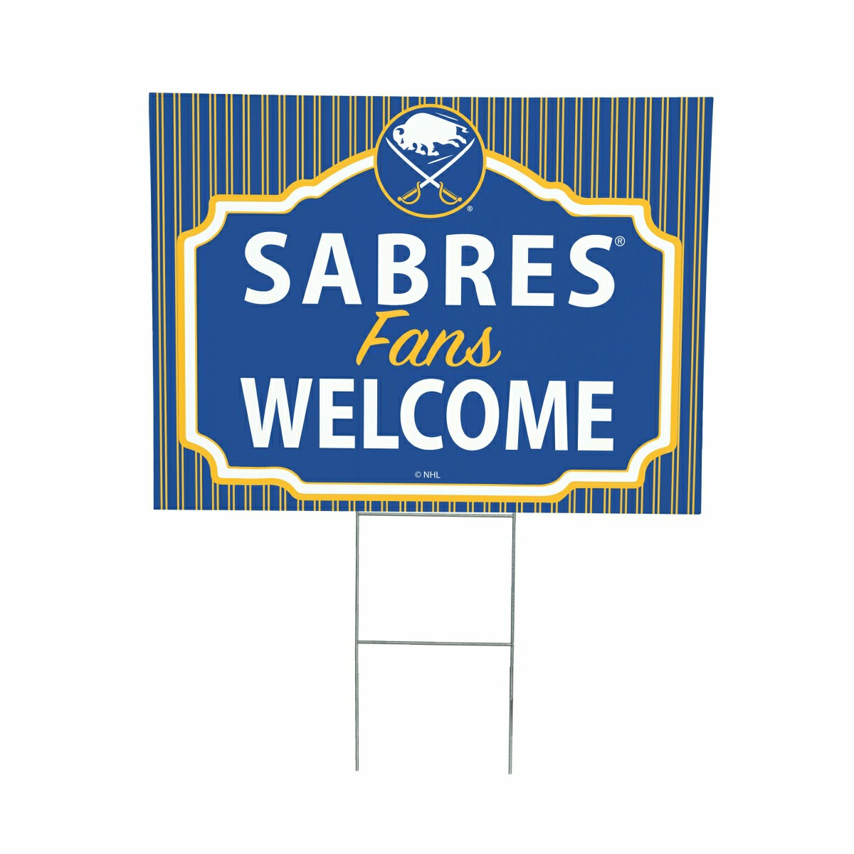 Buffalo Sabres Coroplast Yard Sign, "Fans Welcome"