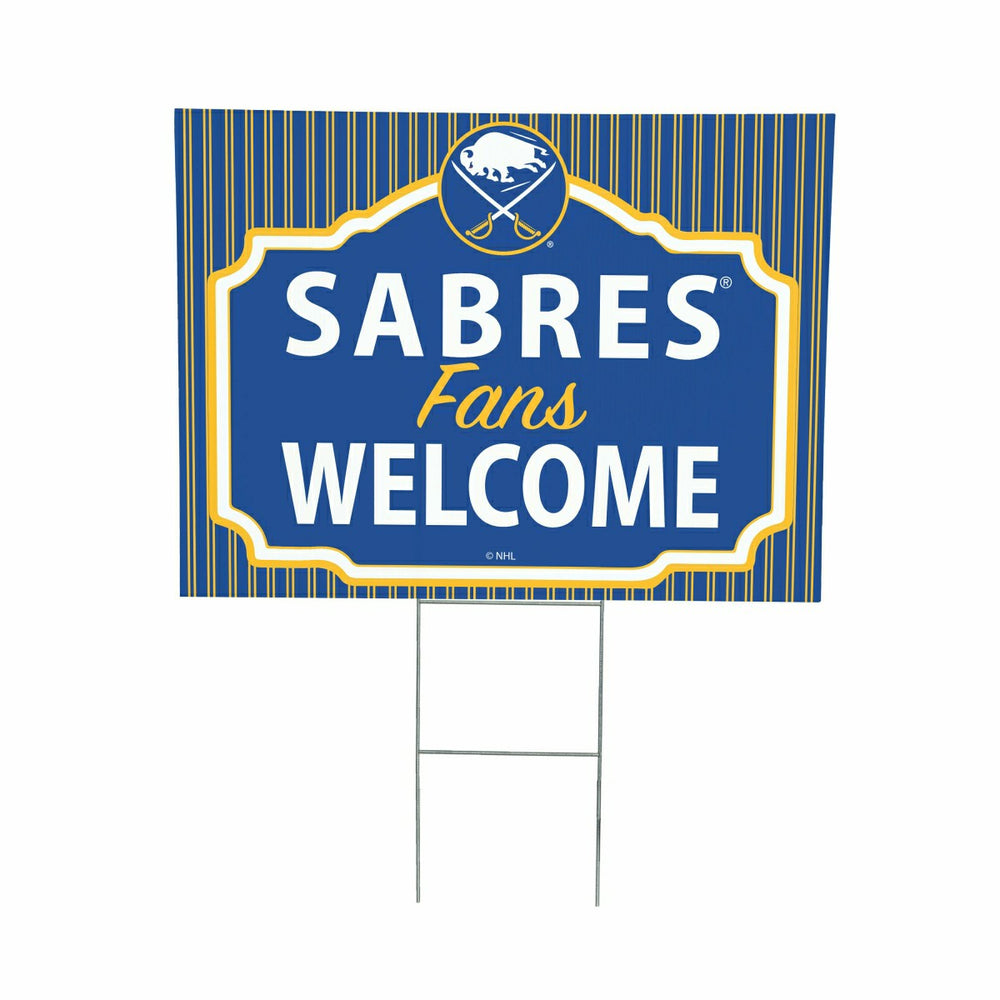 Buffalo Sabres Coroplast Yard Sign, "Fans Welcome"