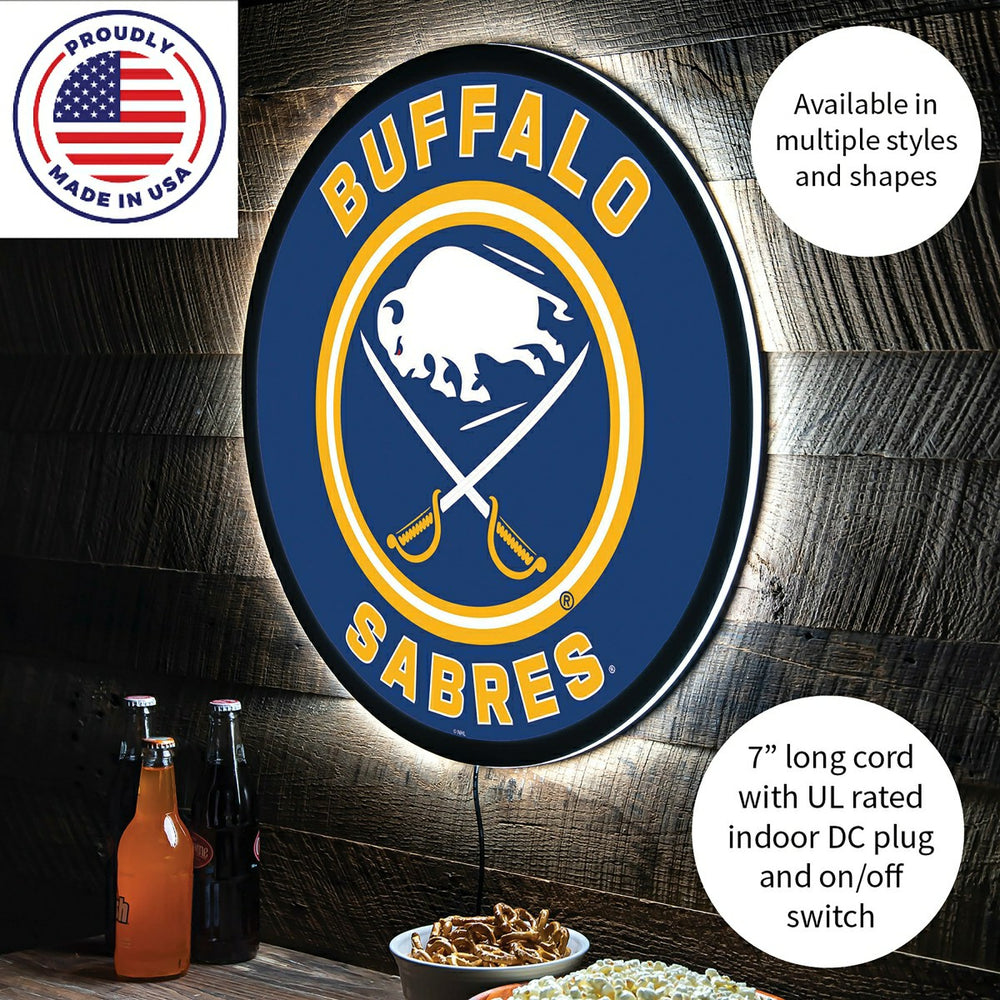 LED Wall Decor, Round, Buffalo Sabres