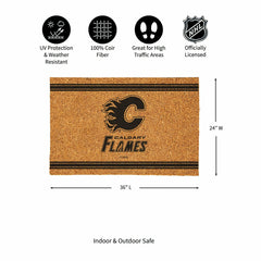 Calgary Flames Large One Color Coir Mat, 36"x24"
