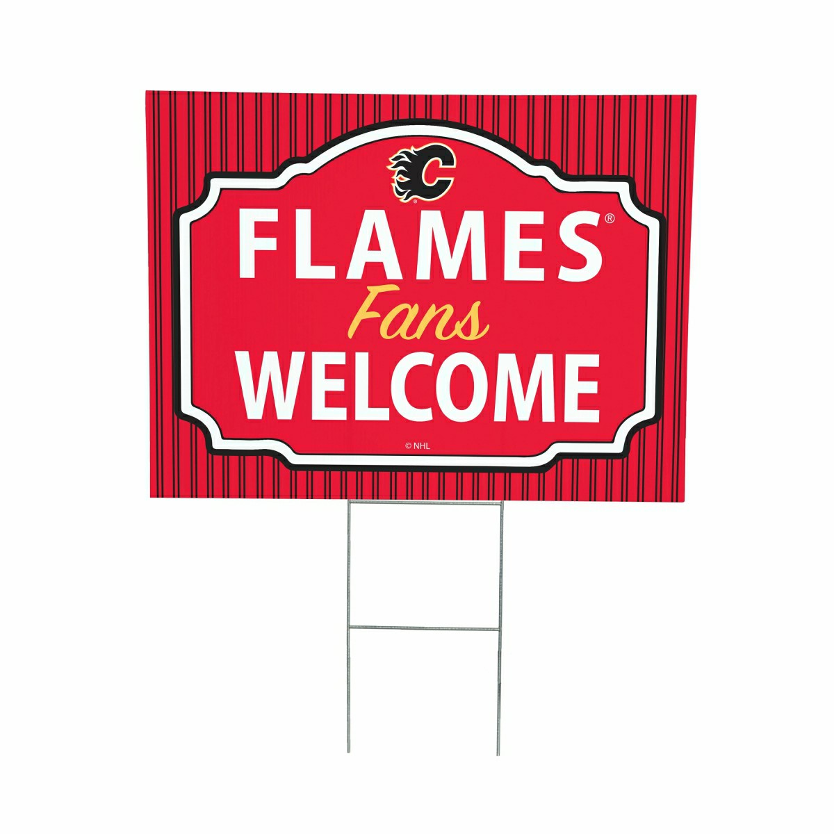 Calgary Flames Coroplast Yard Sign, "Fans Welcome"