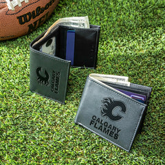 Calgary Flames, Bi-Fold and Tri-Fold Wallet Gift Set, Black