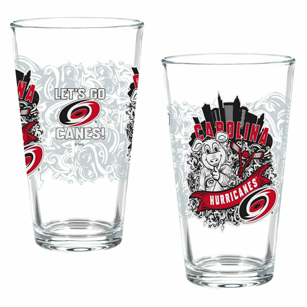Carolina Hurricanes 16oz Glass pint, Set of 2