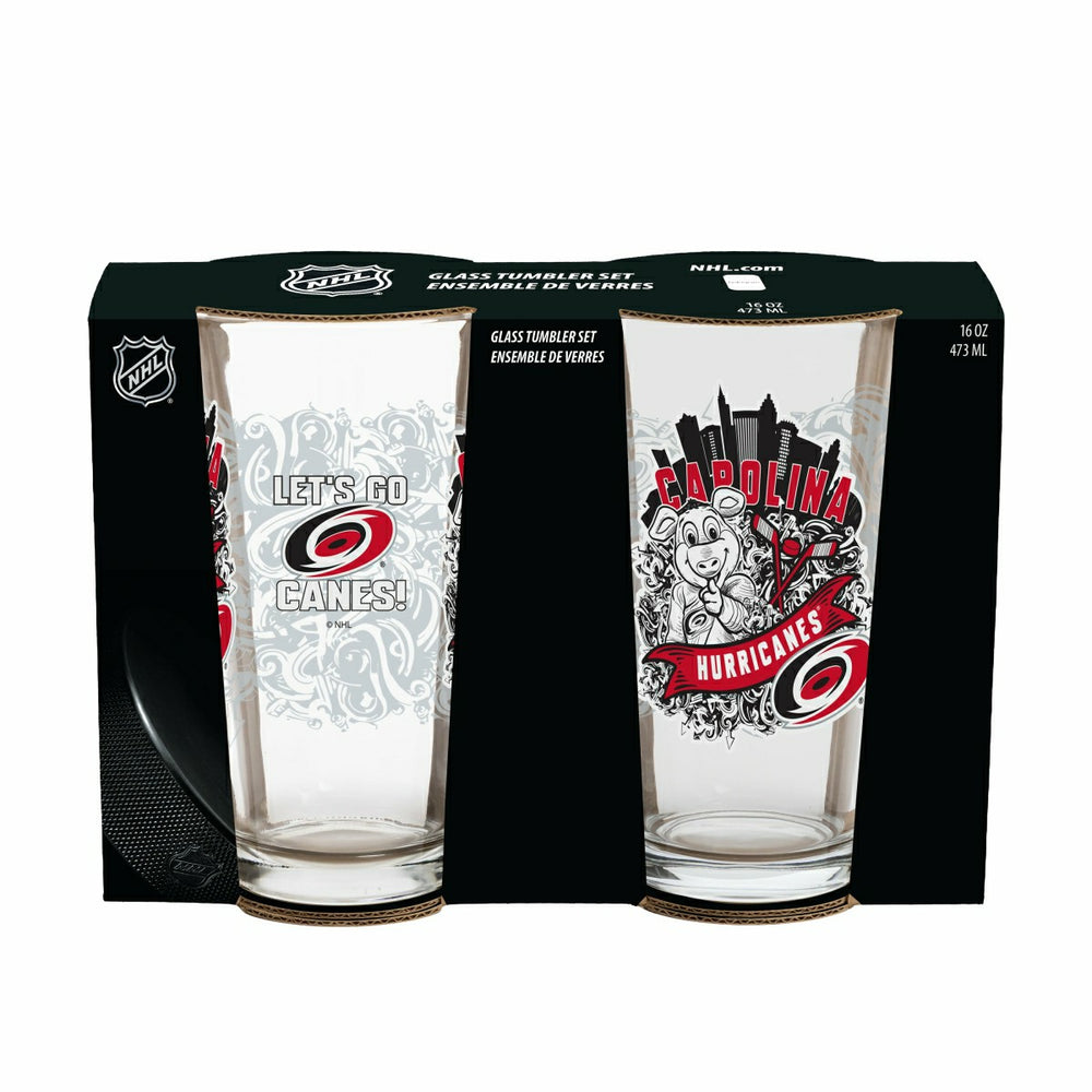 Carolina Hurricanes 16oz Glass pint, Set of 2