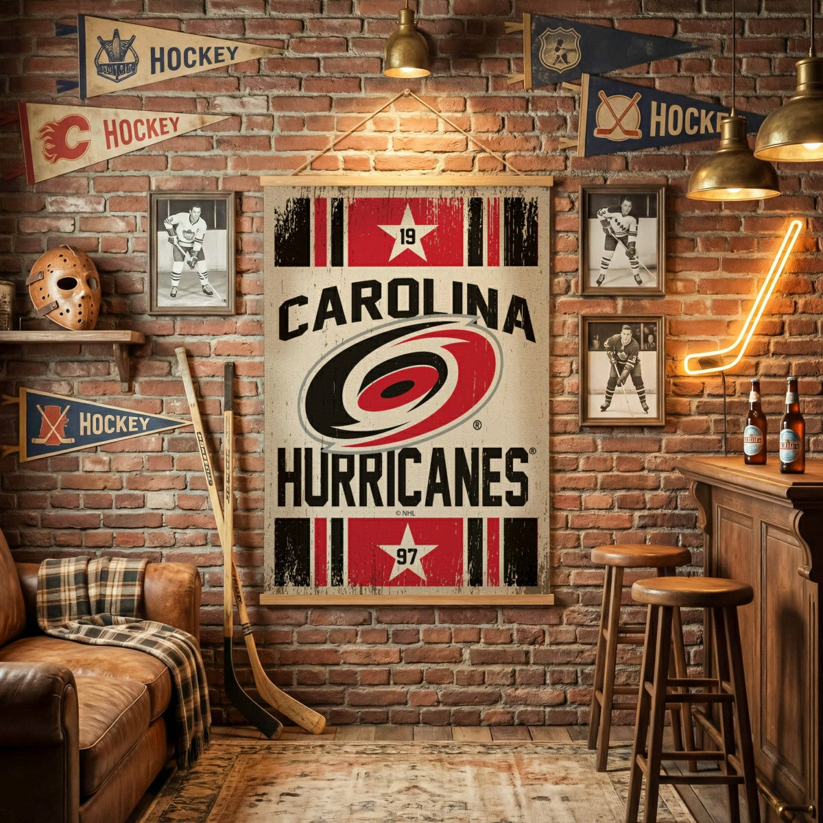 Carolina Hurricanes, Canvas Wall Tapestry, Large, 54x36