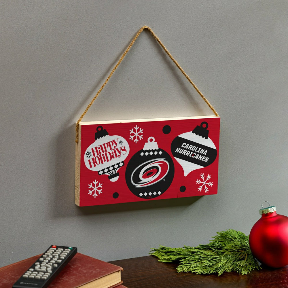 Carolina Hurricanes Holiday Wood Wall Sign, 6x11