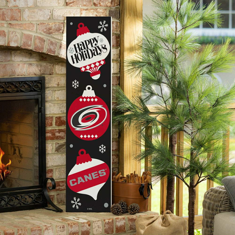 Carolina Hurricanes 47" Double Sided Leaner, Christmas