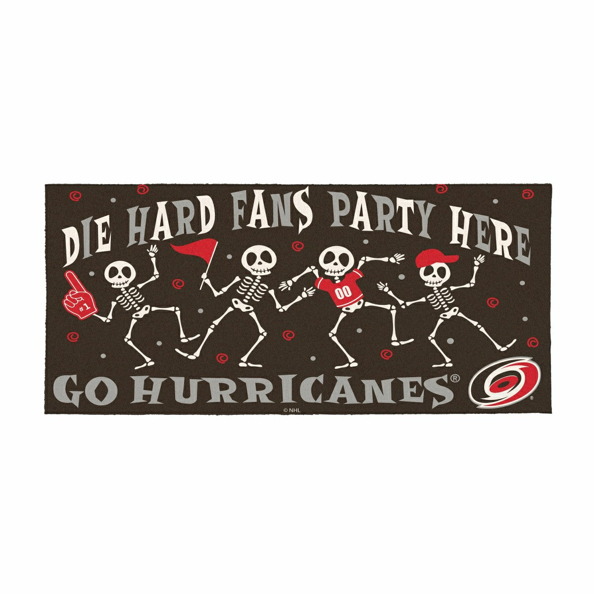 Carolina Hurricanes Flocked Coir Halloween Sassafras Switch Mat, 22"x1