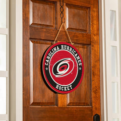 Carolina Hurricanes Round Door Décor with Hanging Rope, 18x18