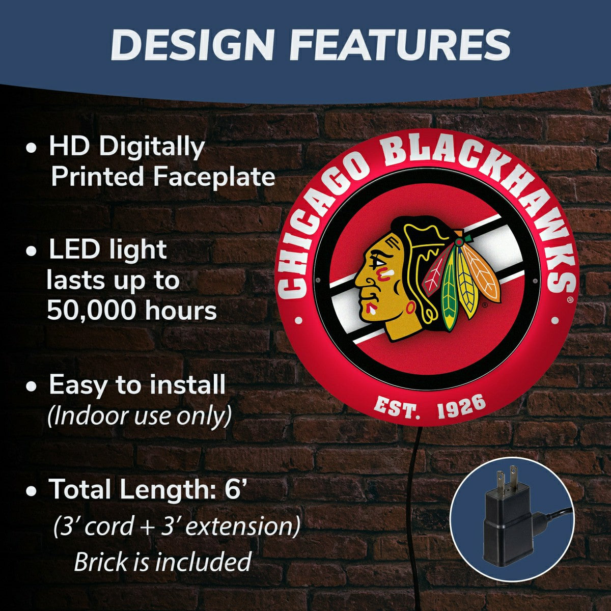 Chicago Blackhawks, Metal Lite, Round