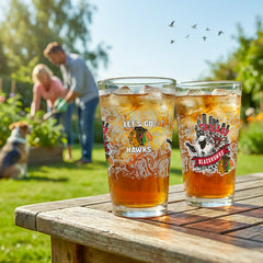 Chicago Blackhawks 16oz Glass pint, Set of 2
